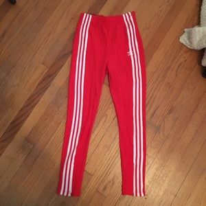Women’s Adidas Track pants Red sweat stripes